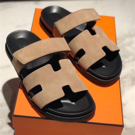 men's hermes slides|Hermes men's sandals street style.